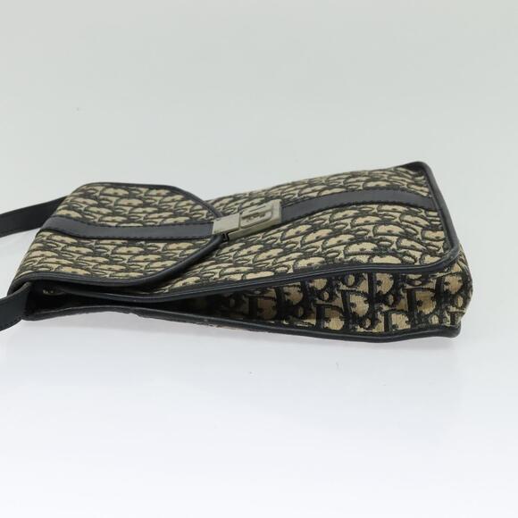 DIOR Trotter Canvas Shoulder Bag Navy Silver - Picture 4 of 13